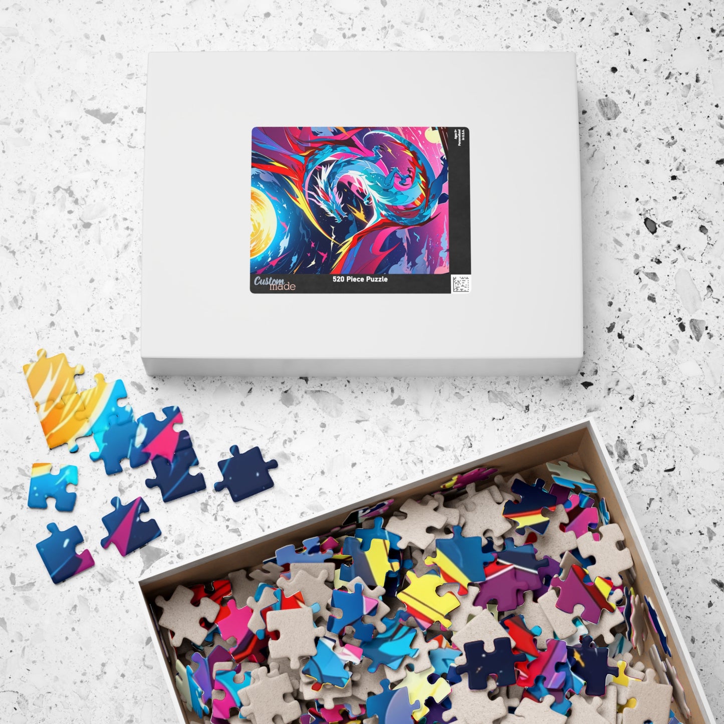 Dragon’s Flight Fantasy Jigsaw Puzzle - Vibrant Mythical Decor - Personalized Stylish Crafts