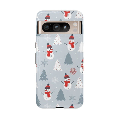 Baby Blue IPhone 14 Case with Christmas Holiday Pattern Design - Personalized Stylish Crafts