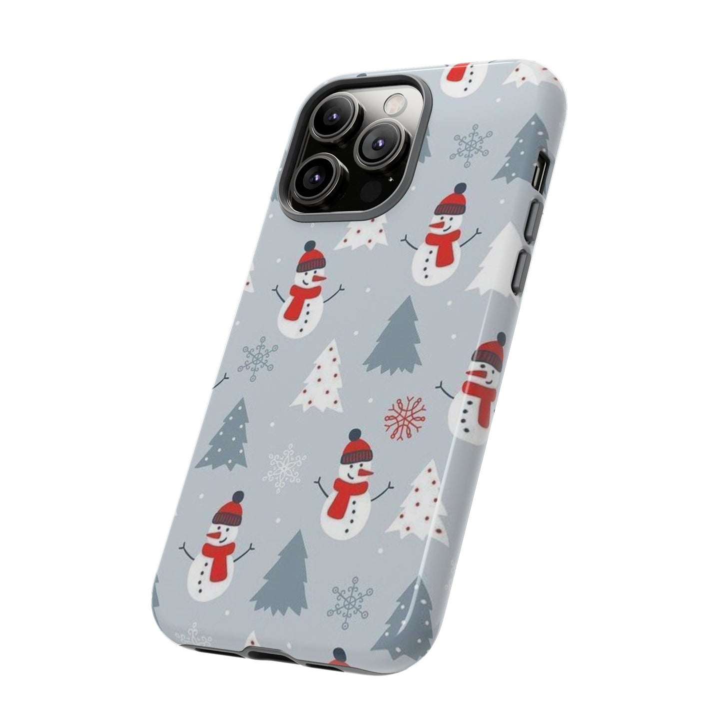 Baby Blue IPhone 14 Case with Christmas Holiday Pattern Design - Personalized Stylish Crafts