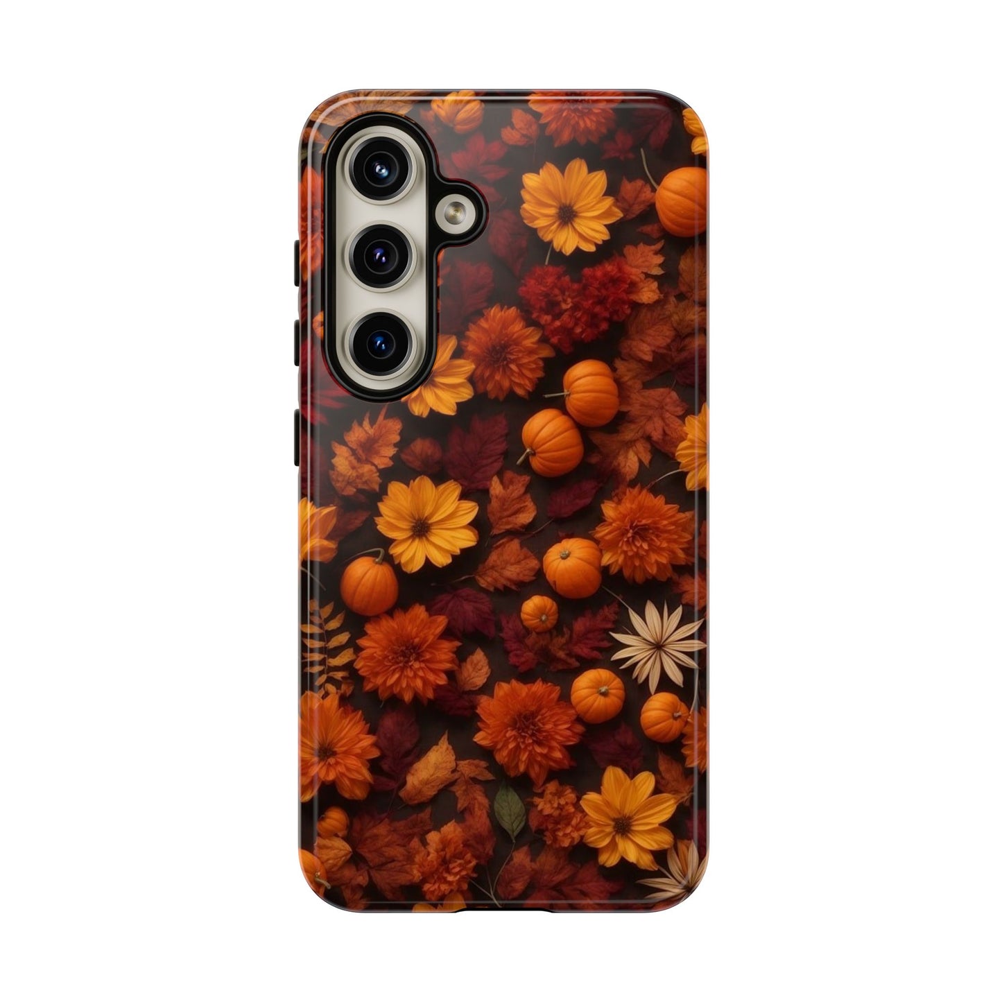 Floral Halloween Wallpaper Design | Durable Phone Case - Personalized Stylish Crafts