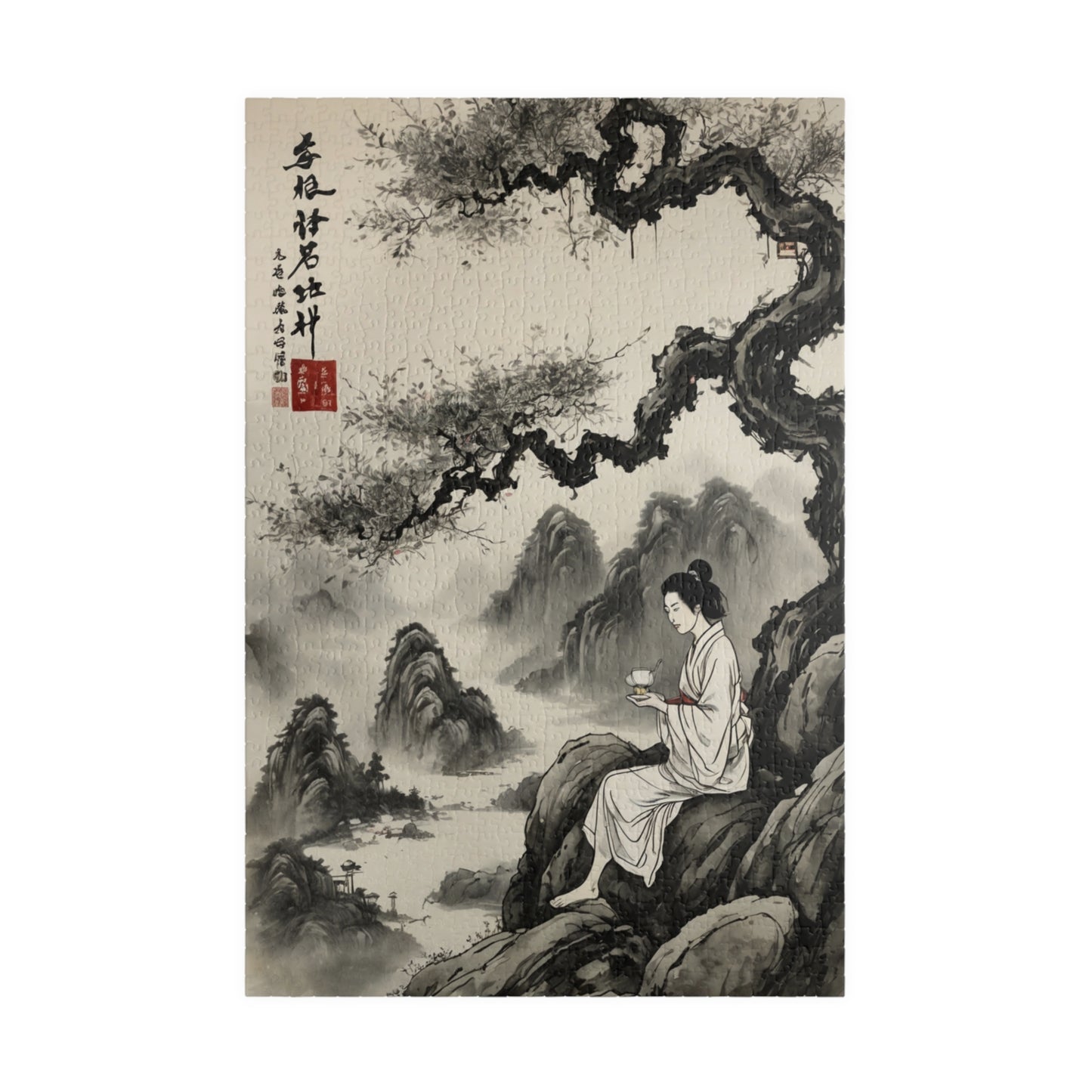 Traditional Japanese Art Jigsaw Puzzle - Bold Vintage Design - Personalized Stylish Crafts