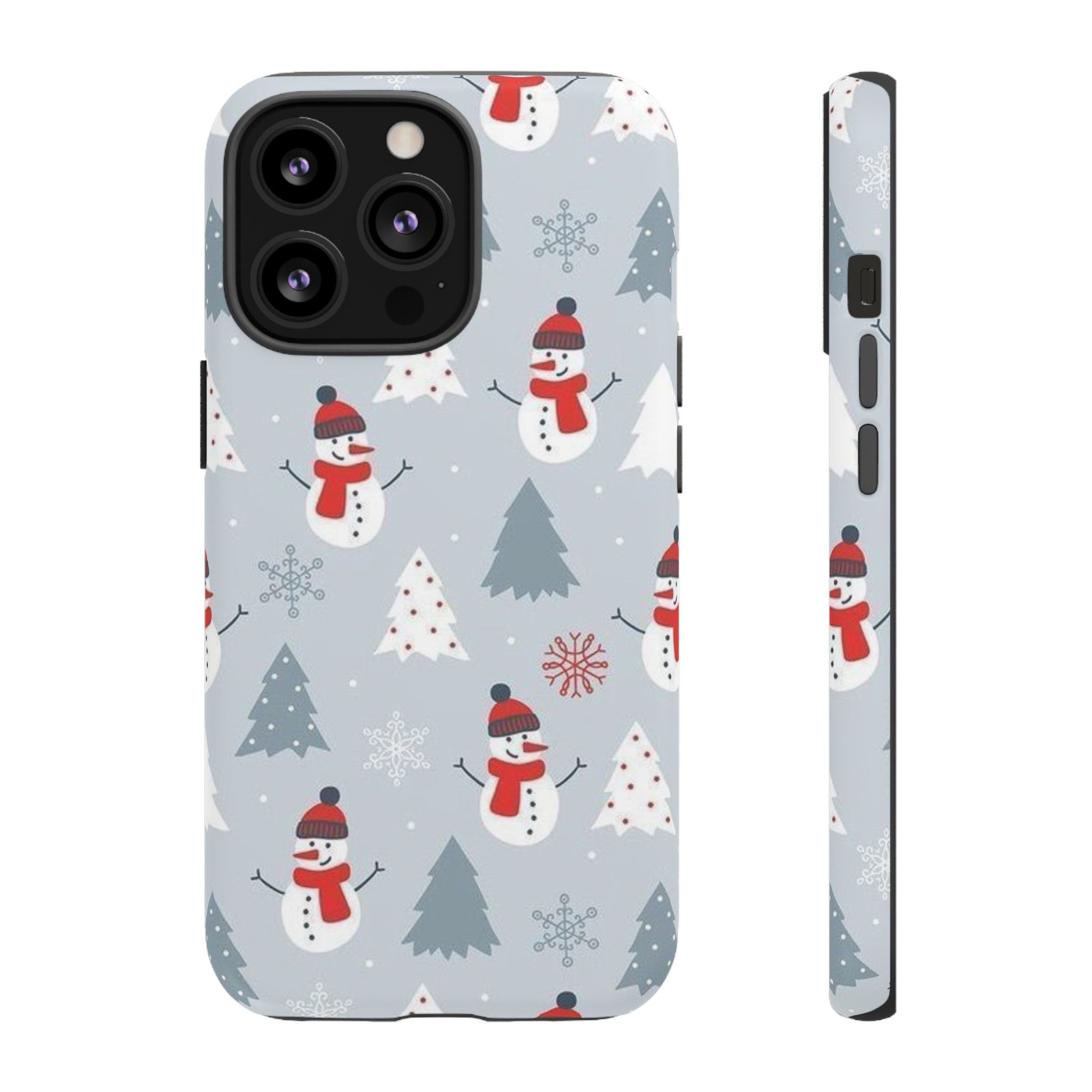 Baby Blue IPhone 14 Case with Christmas Holiday Pattern Design - Personalized Stylish Crafts