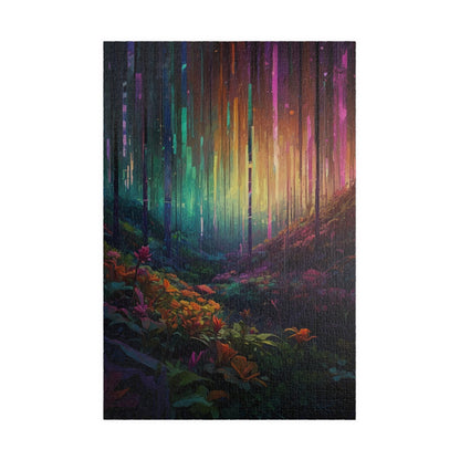 Neon Forest Trip Dream Jigsaw Puzzle - Colourful Fun Design - Personalized Stylish Crafts