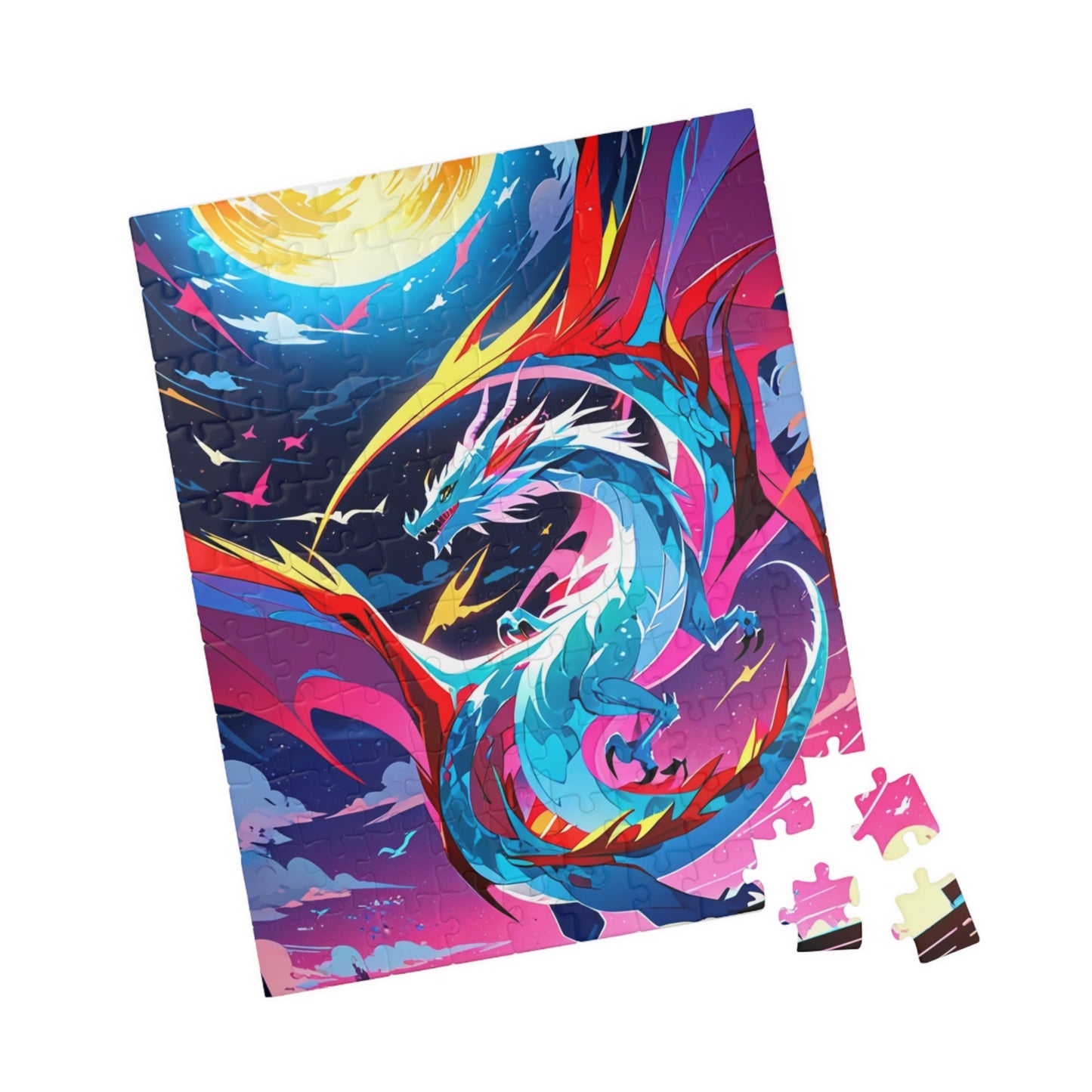 Dragon’s Flight Fantasy Jigsaw Puzzle - Vibrant Mythical Decor - Personalized Stylish Crafts