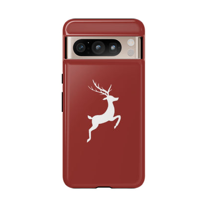 Red and White Christmas Reindeer Phone Case | iPhone, Samsung, Pixel - Personalized Stylish Crafts