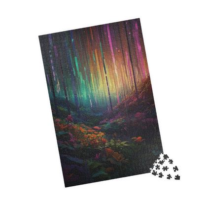 Neon Forest Trip Dream Jigsaw Puzzle - Colourful Fun Design - Personalized Stylish Crafts