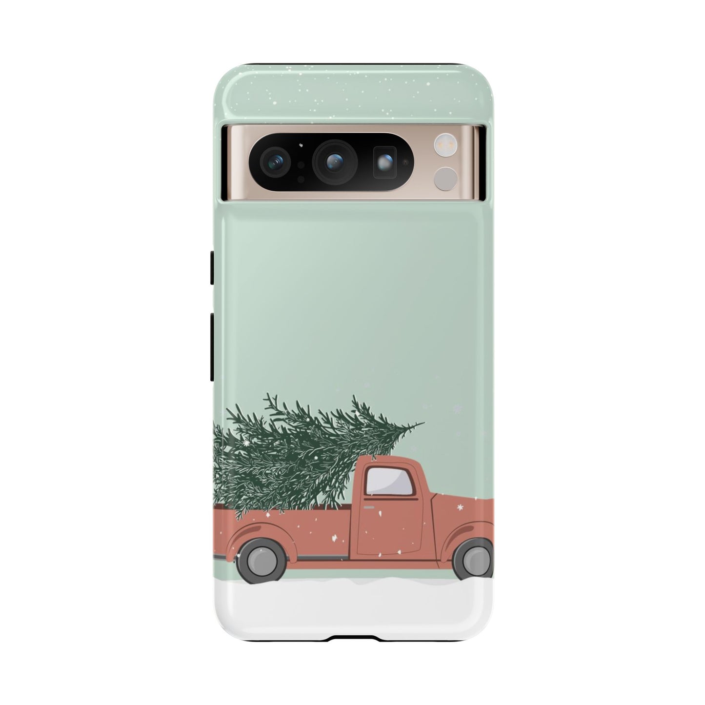 Vintage Red Truck with Christmas Tree Phone Case | iPhone, Samsung, Pixel - Personalized Stylish Crafts