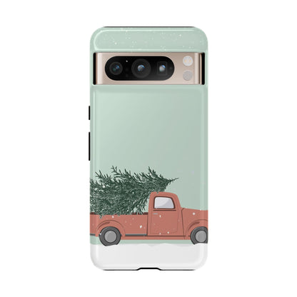 Vintage Red Truck with Christmas Tree Phone Case | iPhone, Samsung, Pixel - Personalized Stylish Crafts