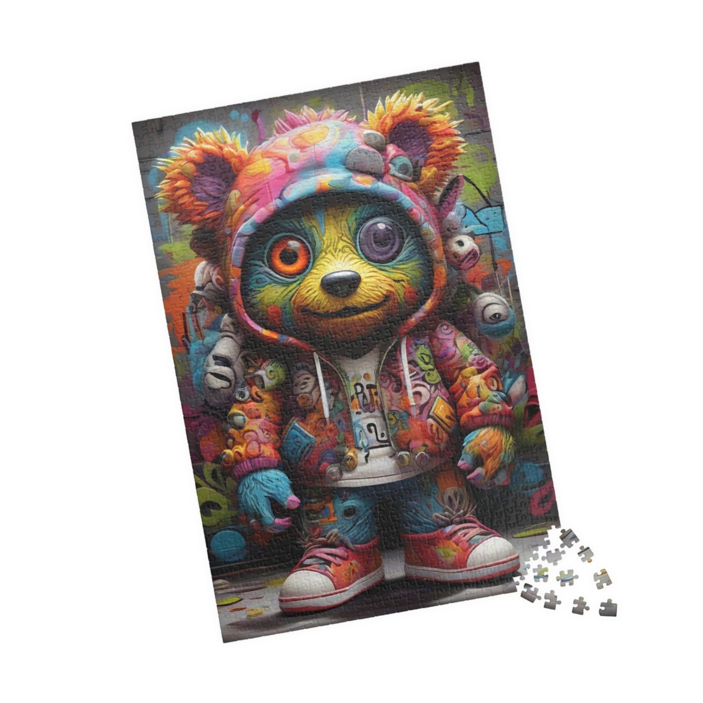 Trippy Bear Art Jigsaw Puzzle - Colourful Fun Design - Personalized Stylish Crafts