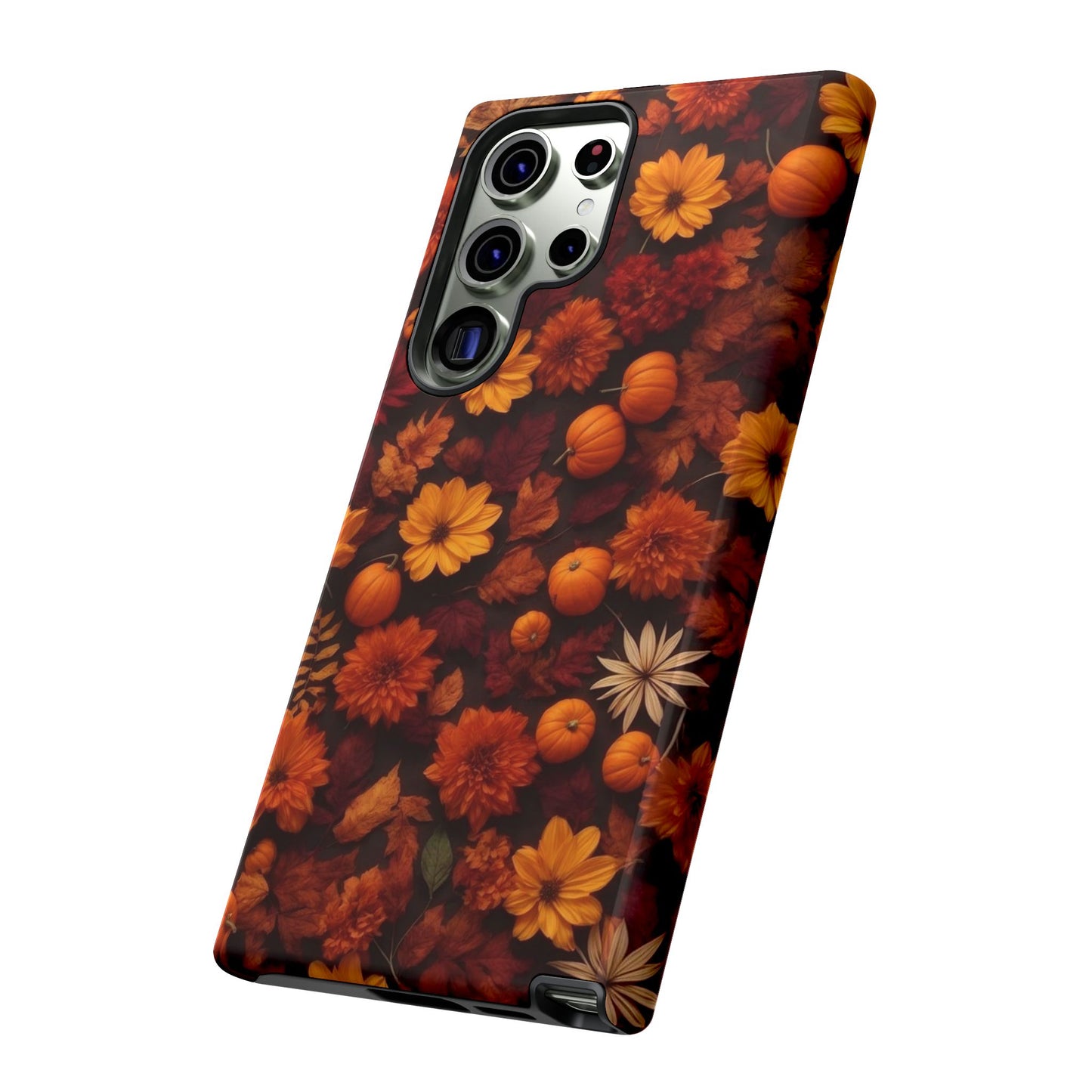 Floral Halloween Wallpaper Design | Durable Phone Case - Personalized Stylish Crafts