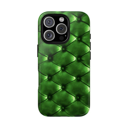 Green Luxurious Tufted Phone Case | iPhone, Samsung, Pixel - Personalized Stylish Crafts