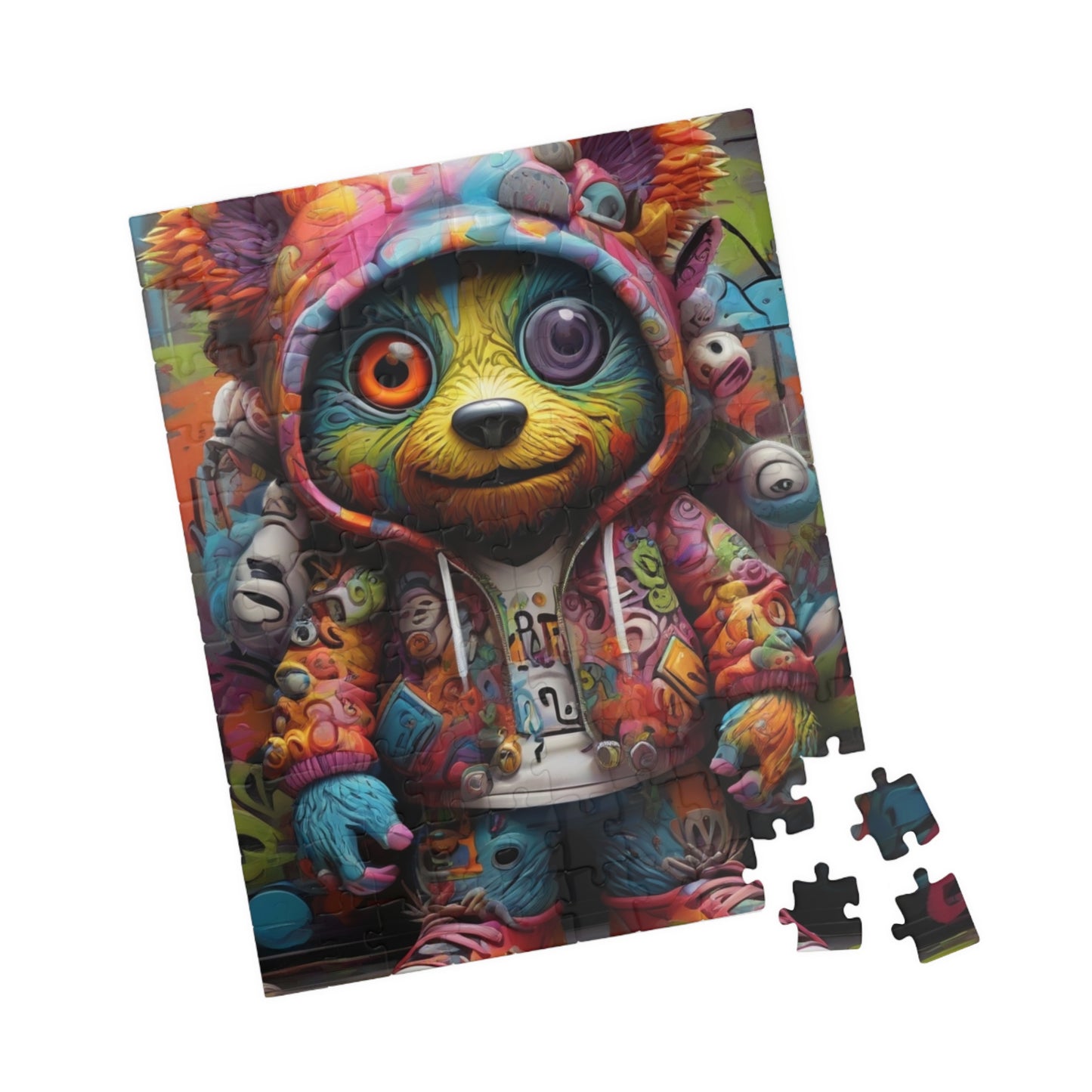 Trippy Bear Art Jigsaw Puzzle - Colourful Fun Design - Personalized Stylish Crafts