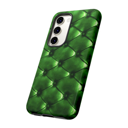 Green Luxurious Tufted Phone Case | iPhone, Samsung, Pixel - Personalized Stylish Crafts