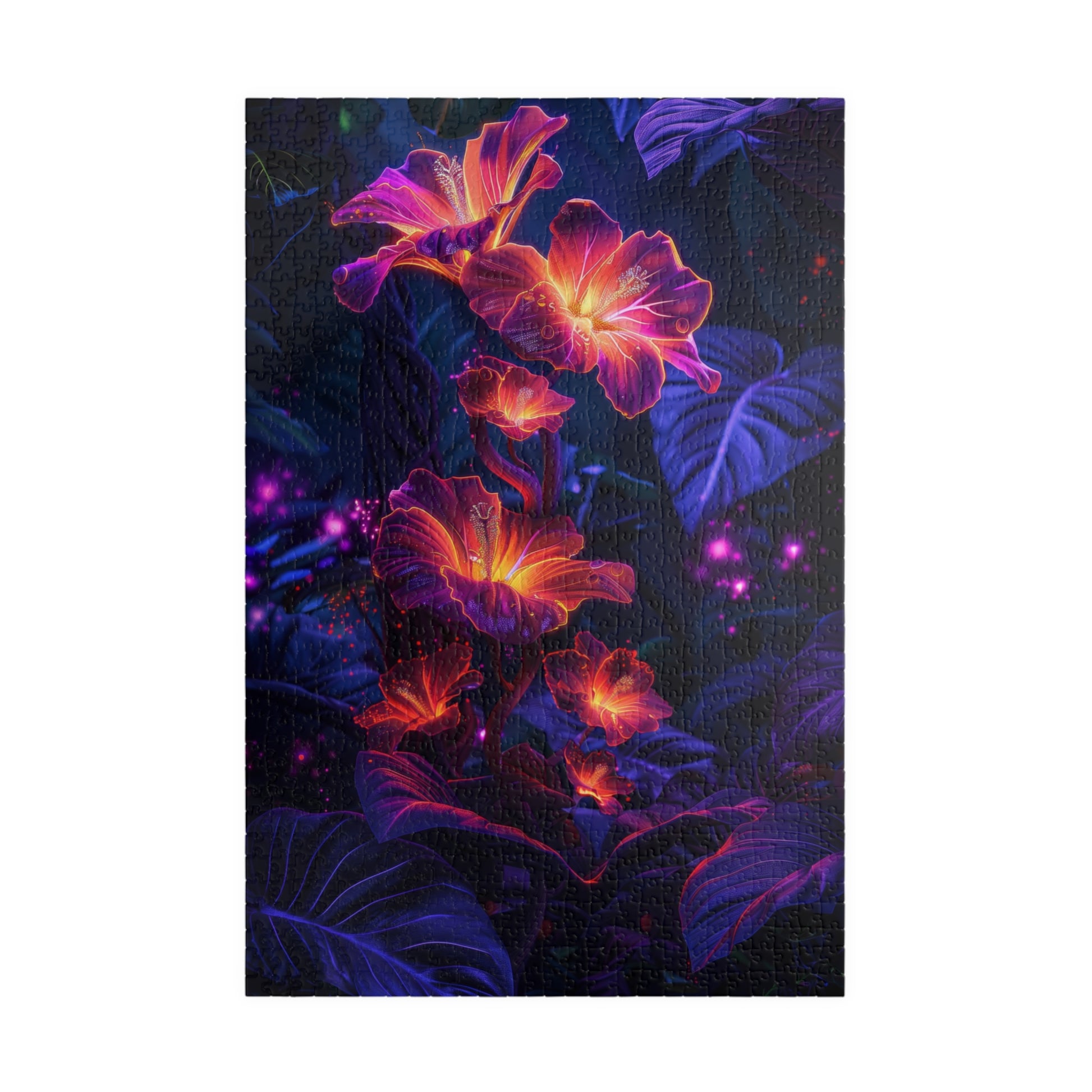 Floral Neon Art 1000 piece Jigsaw Puzzle for Adults and Kids - Personalized Stylish Crafts