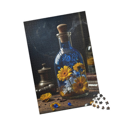 Vintage Bottle and Flower Jigsaw Puzzle - Perfect Gift Idea - Personalized Stylish Crafts