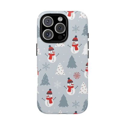 Baby Blue IPhone 14 Case with Christmas Holiday Pattern Design - Personalized Stylish Crafts