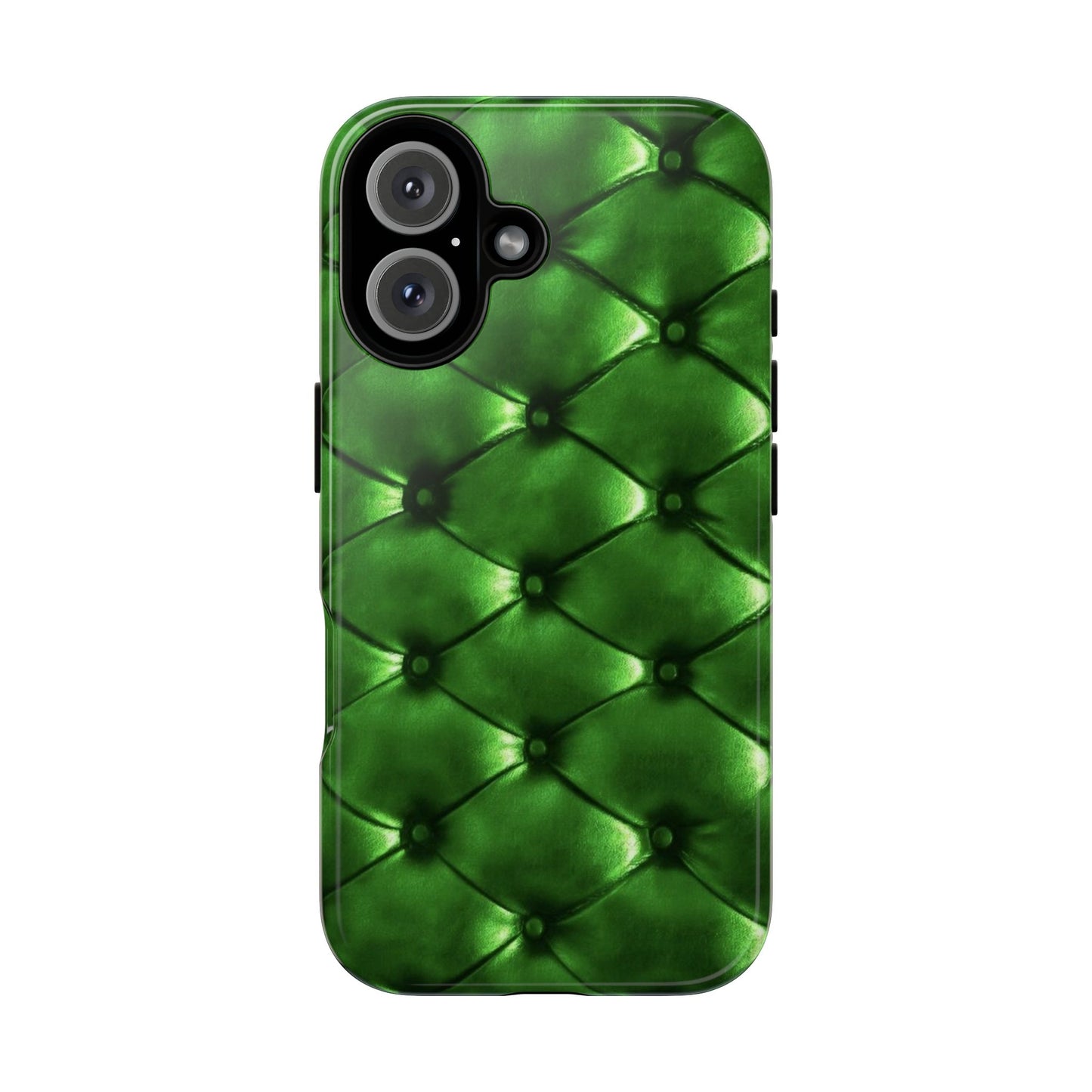 Green Luxurious Tufted Phone Case | iPhone, Samsung, Pixel - Personalized Stylish Crafts