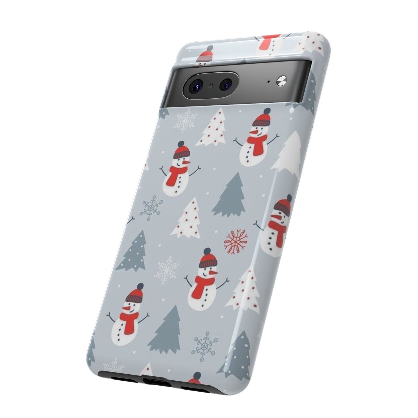 Baby Blue IPhone 14 Case with Christmas Holiday Pattern Design - Personalized Stylish Crafts