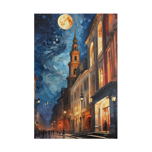 Oldtown by Moonlight Jigsaw Puzzle - Artistic Home Decor - Personalized Stylish Crafts