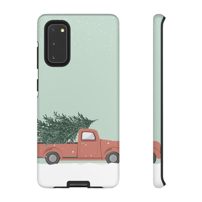 Vintage Red Truck with Christmas Tree Phone Case | iPhone, Samsung, Pixel - Personalized Stylish Crafts