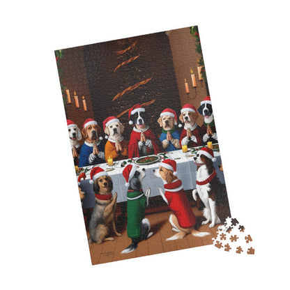 Christmas Dog Last Supper Jigsaw Puzzle - Personalized Stylish Crafts