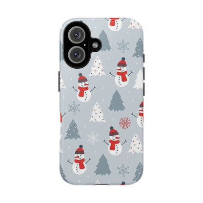 Baby Blue IPhone 14 Case with Christmas Holiday Pattern Design - Personalized Stylish Crafts