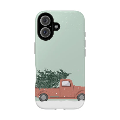 Vintage Red Truck with Christmas Tree Phone Case | iPhone, Samsung, Pixel - Personalized Stylish Crafts