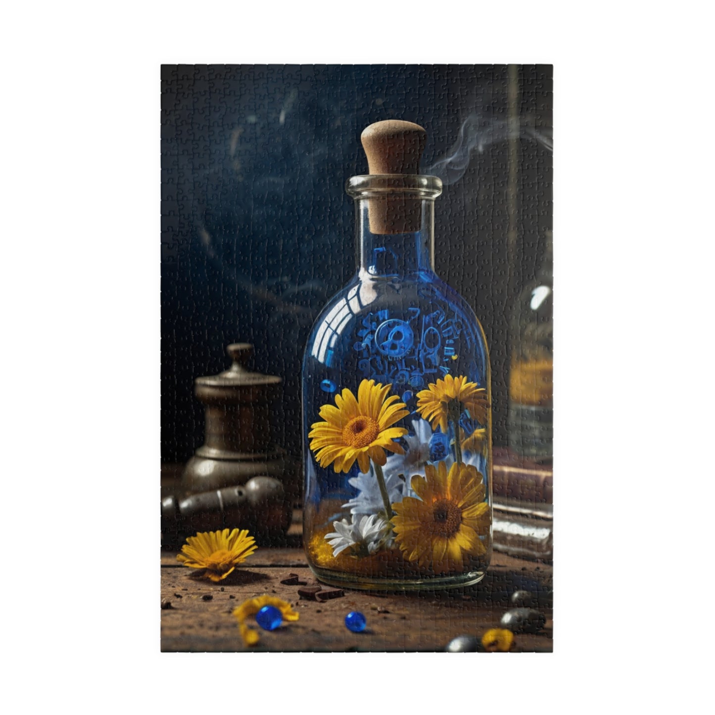 Vintage Bottle and Flower Jigsaw Puzzle - Perfect Gift Idea - Personalized Stylish Crafts