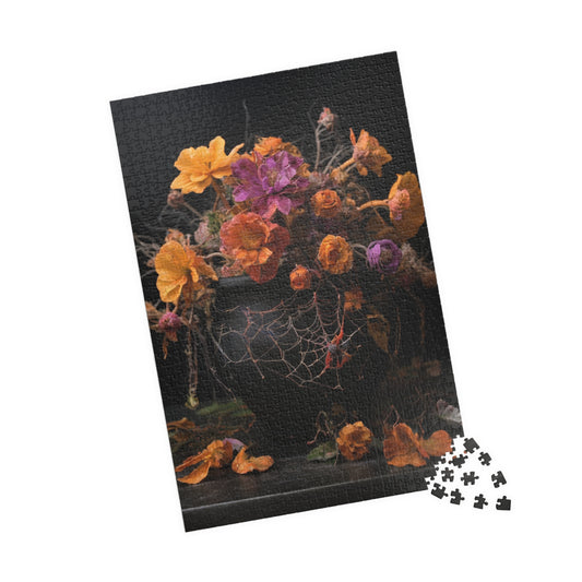 Dark Floral Fantasy Jigsaw Puzzle - Perfect Home Decor - Personalized Stylish Crafts