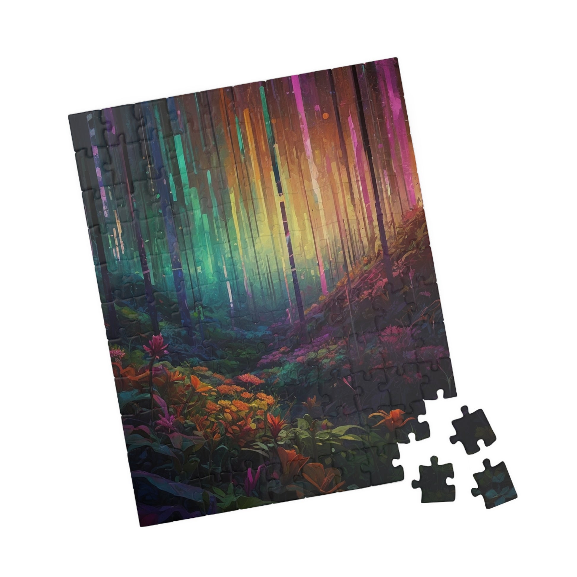 Neon Forest Trip Dream Jigsaw Puzzle - Colourful Fun Design - Personalized Stylish Crafts