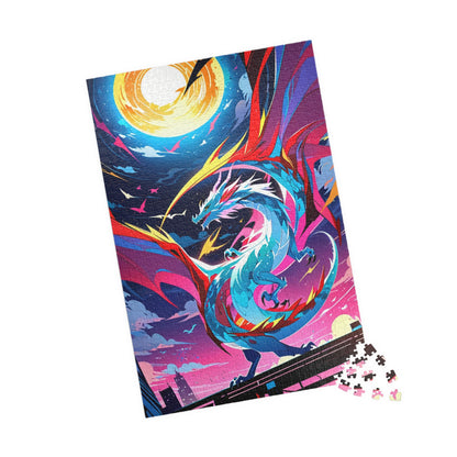 Dragon’s Flight Fantasy Jigsaw Puzzle - Vibrant Mythical Decor - Personalized Stylish Crafts