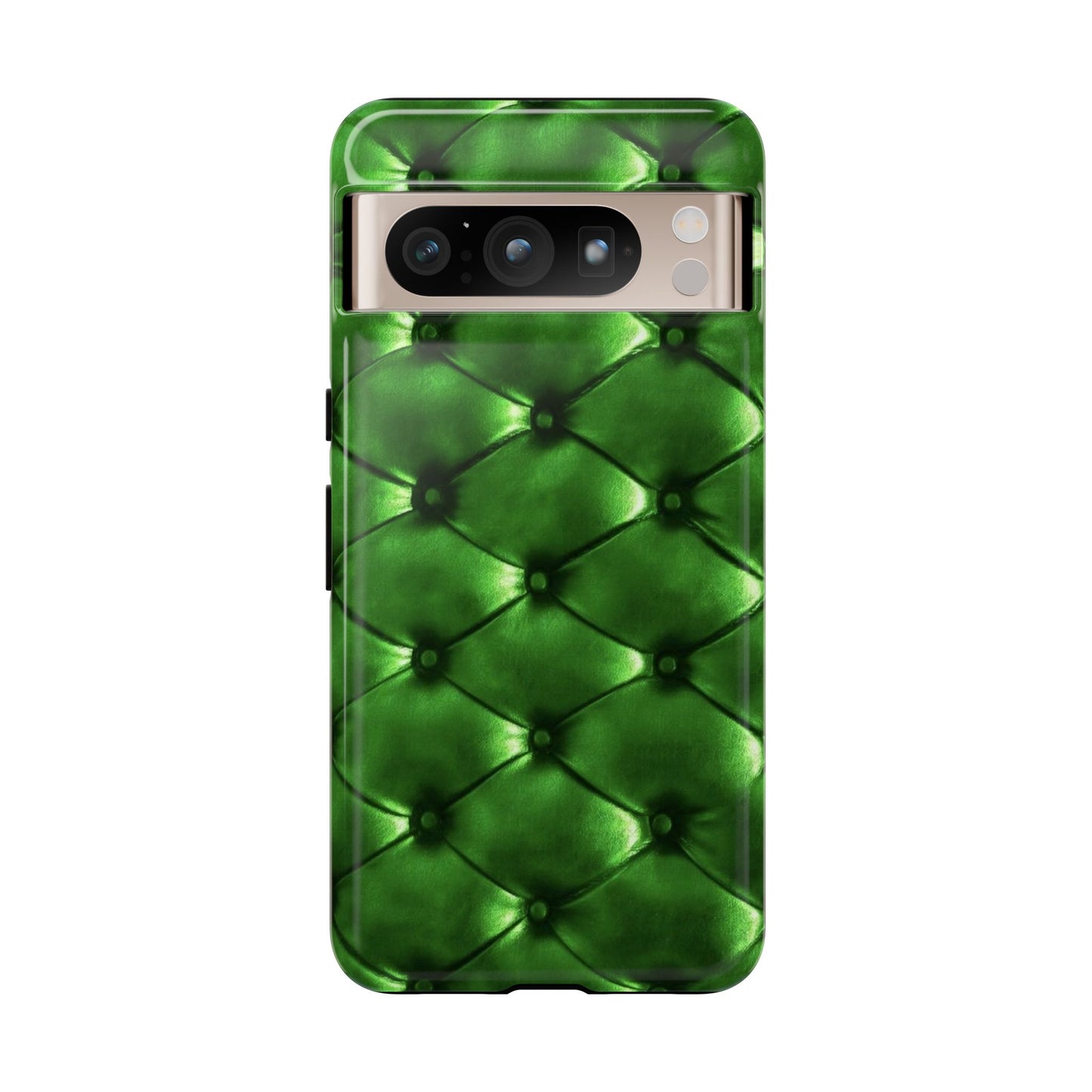 Green Luxurious Tufted Phone Case | iPhone, Samsung, Pixel - Personalized Stylish Crafts