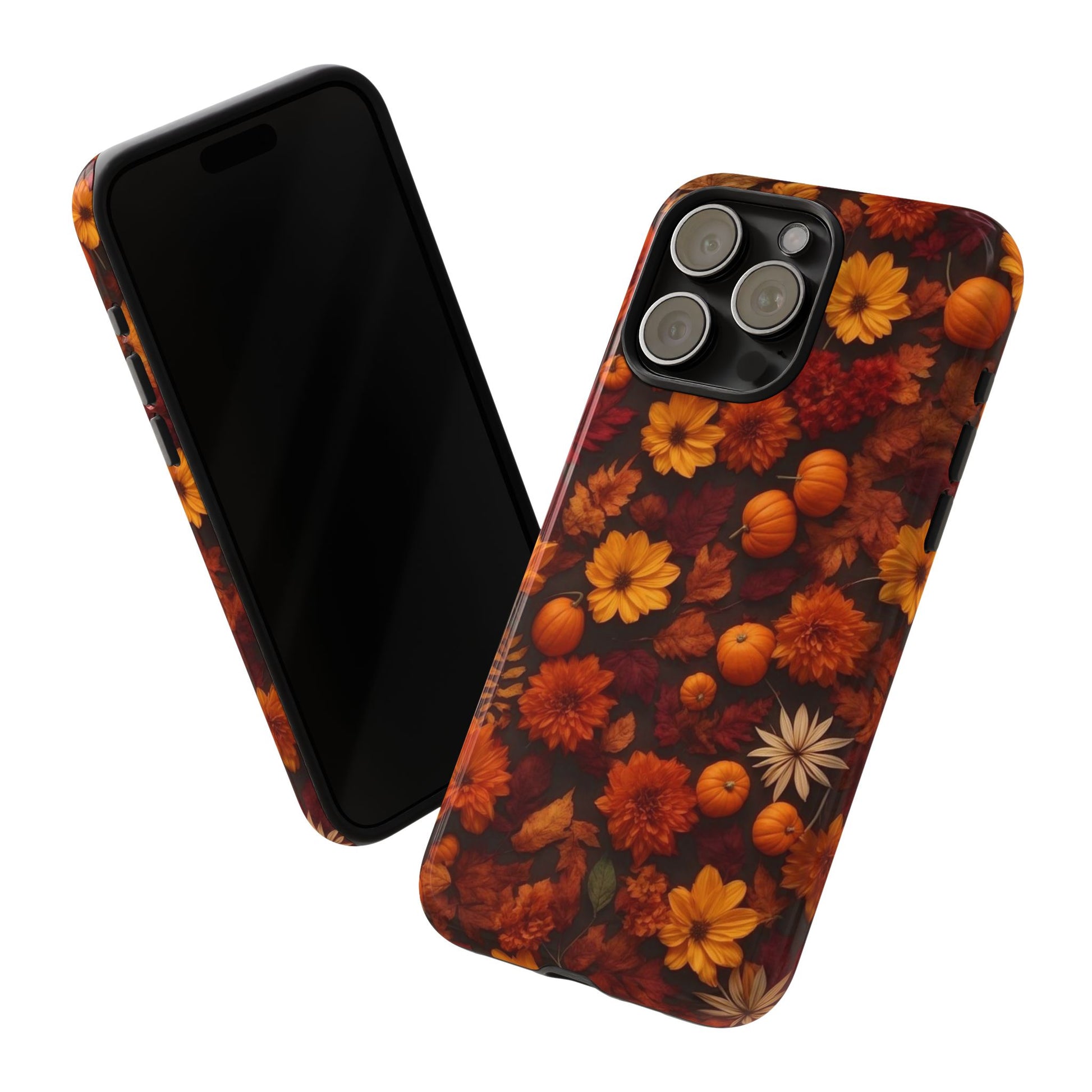 Floral Halloween Wallpaper Design | Durable Phone Case - Personalized Stylish Crafts