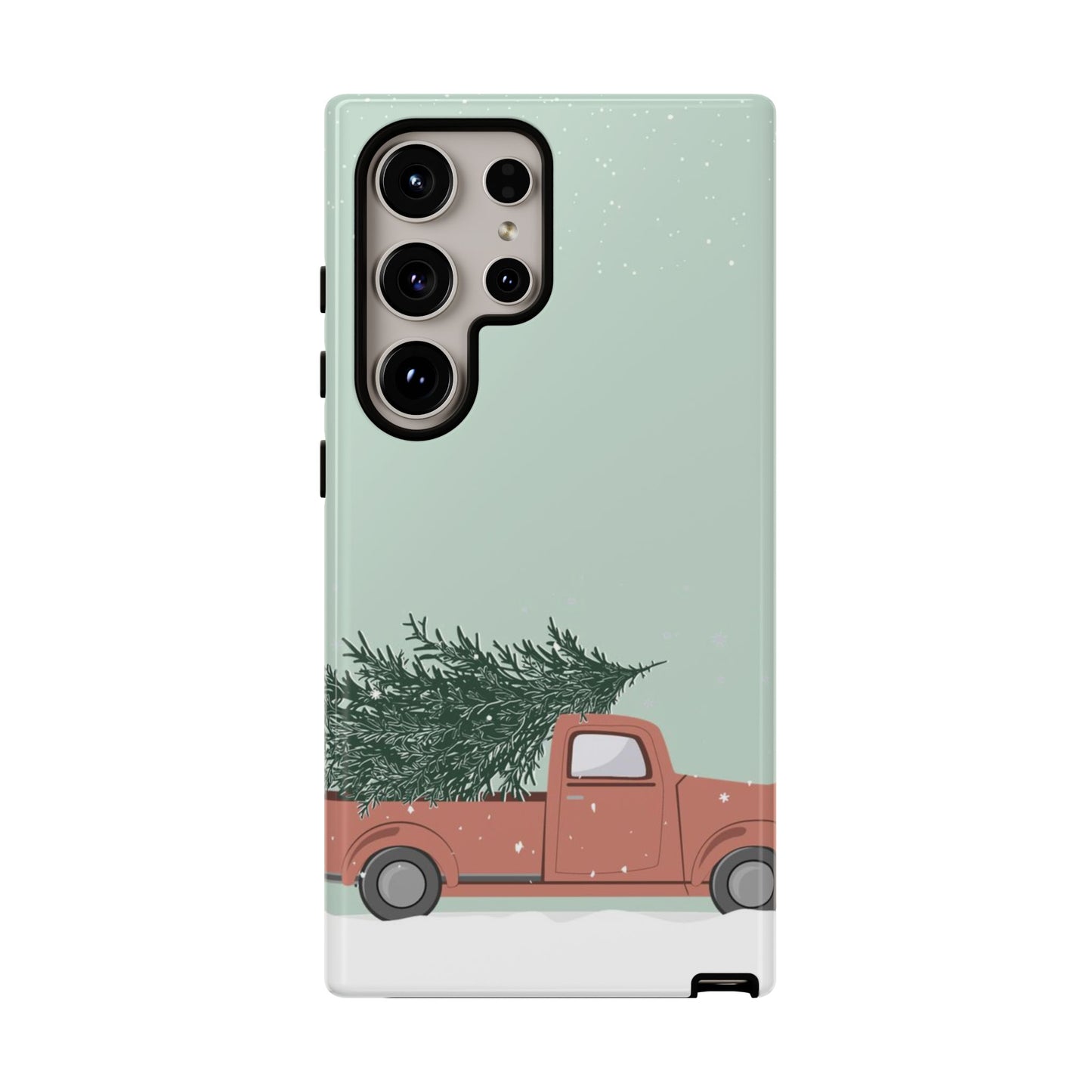 Vintage Red Truck with Christmas Tree Phone Case | iPhone, Samsung, Pixel - Personalized Stylish Crafts