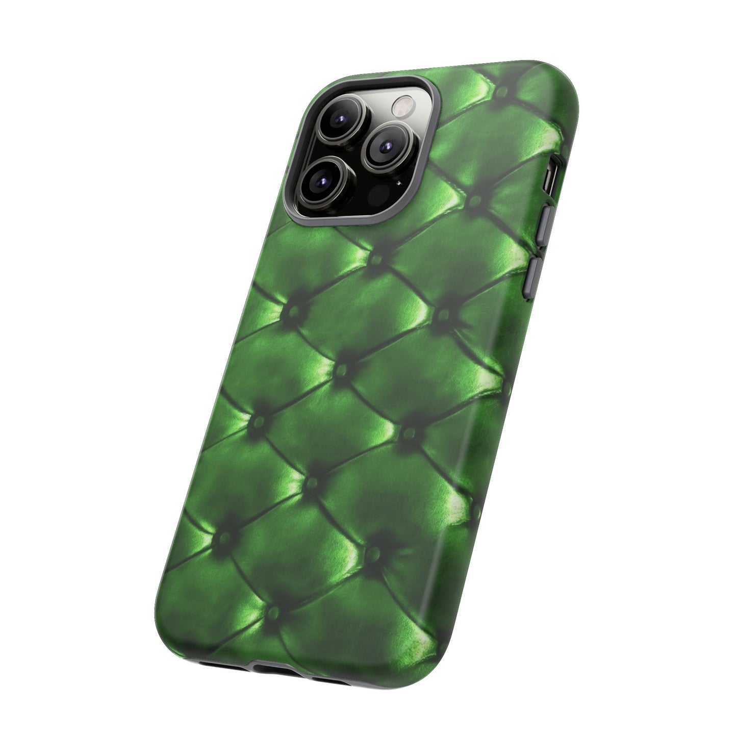 Green Luxurious Tufted Phone Case | iPhone, Samsung, Pixel - Personalized Stylish Crafts