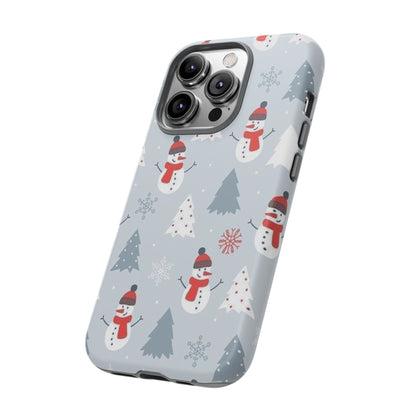 Baby Blue IPhone 14 Case with Christmas Holiday Pattern Design - Personalized Stylish Crafts