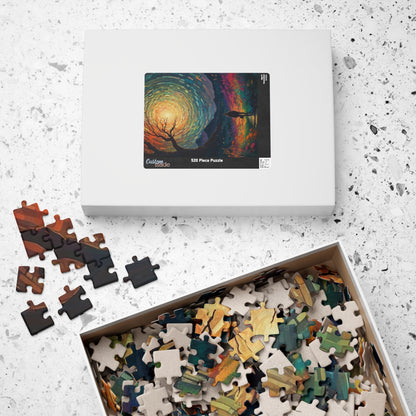 Trippy Sunset Art Jigsaw Puzzle - Colourful Fun Design - Personalized Stylish Crafts