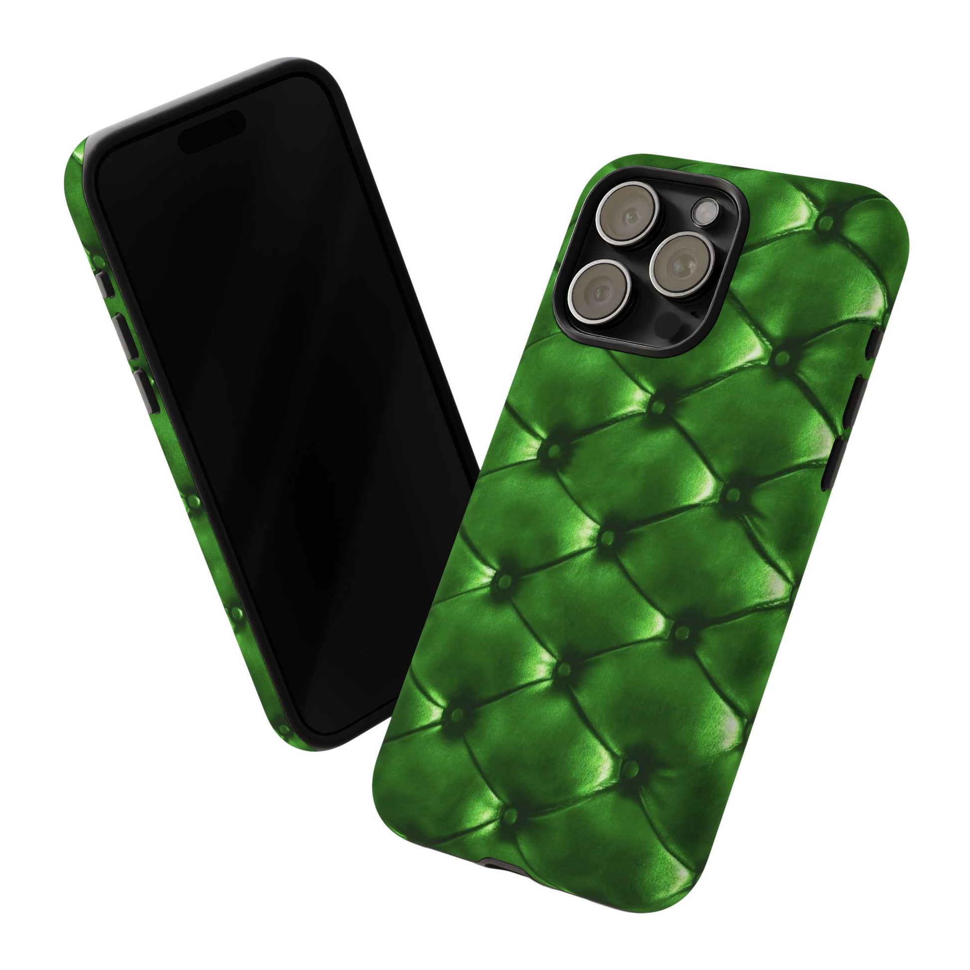 Green Luxurious Tufted Phone Case | iPhone, Samsung, Pixel - Personalized Stylish Crafts