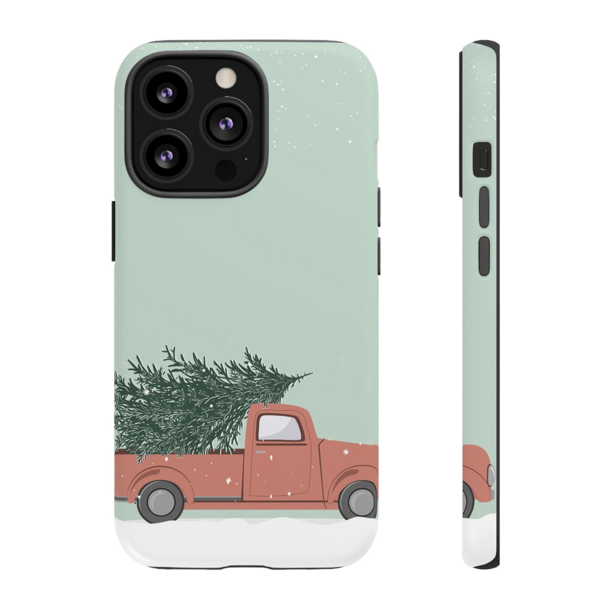 Vintage Red Truck with Christmas Tree Phone Case | iPhone, Samsung, Pixel - Personalized Stylish Crafts