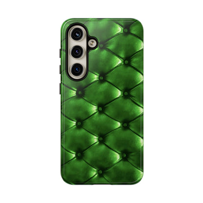 Green Luxurious Tufted Phone Case | iPhone, Samsung, Pixel - Personalized Stylish Crafts