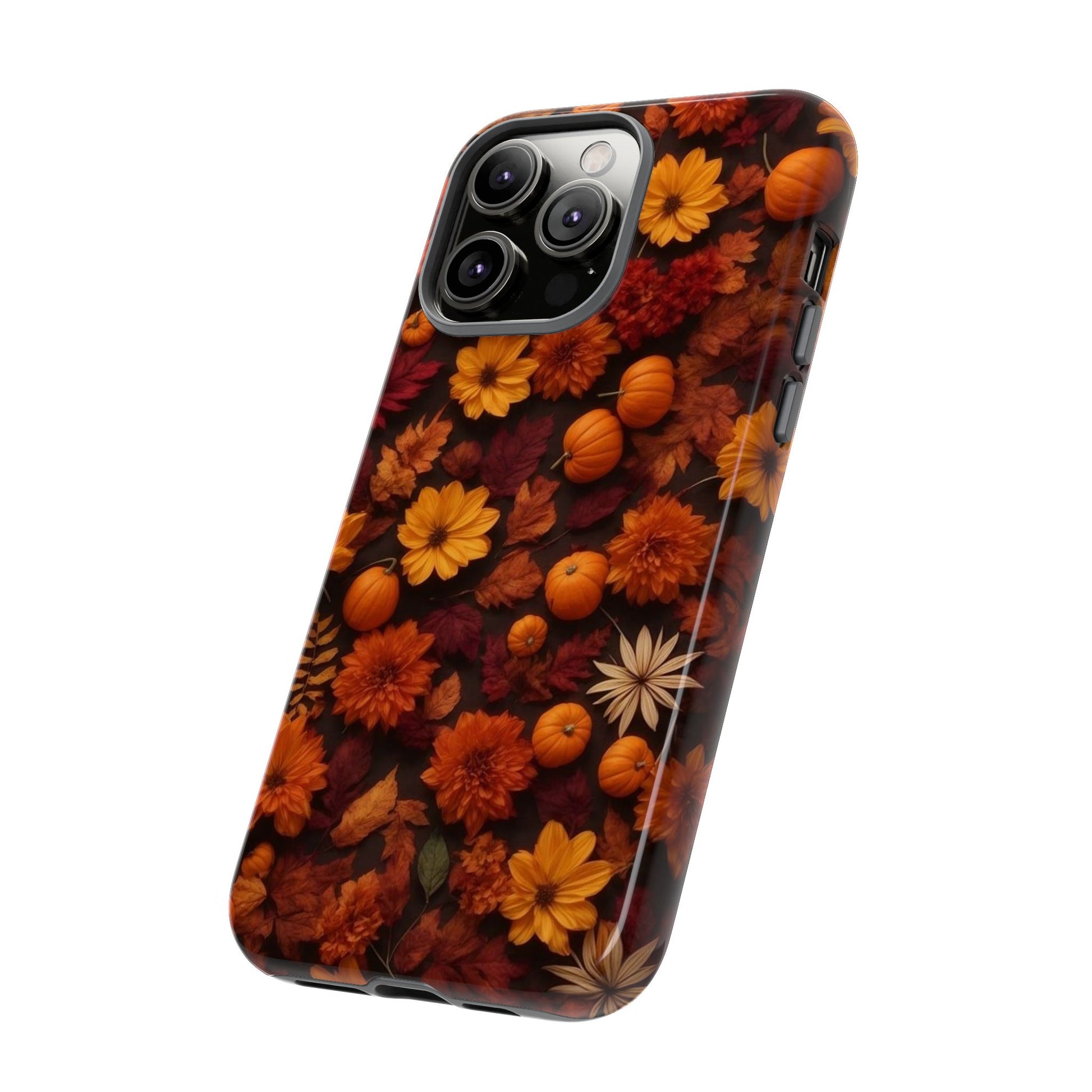 Floral Halloween Wallpaper Design | Durable Phone Case - Personalized Stylish Crafts