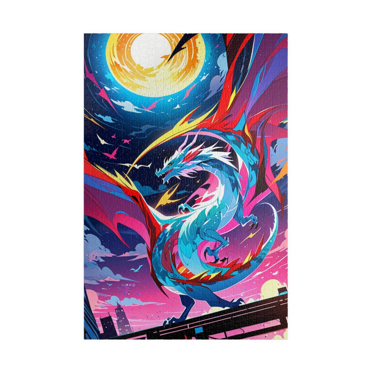 Dragon’s Flight Fantasy Jigsaw Puzzle - Vibrant Mythical Decor - Personalized Stylish Crafts