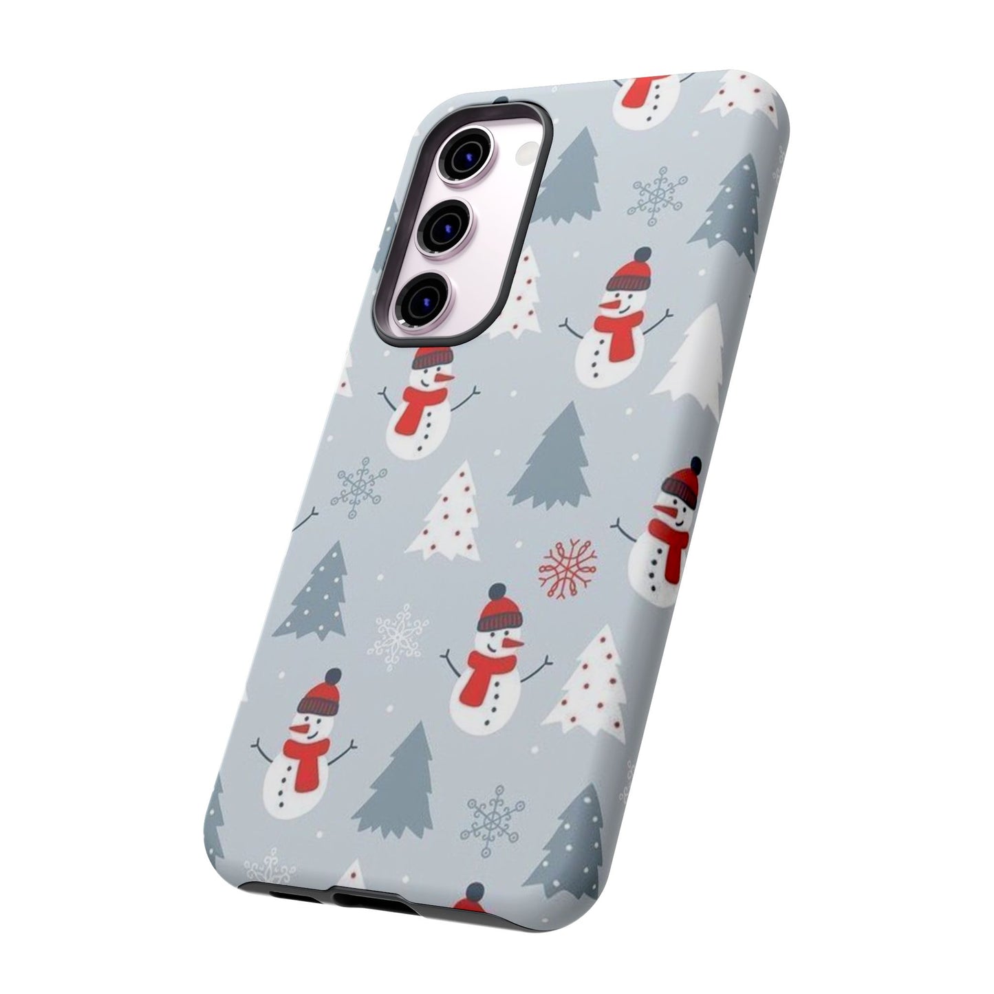 Baby Blue IPhone 14 Case with Christmas Holiday Pattern Design - Personalized Stylish Crafts