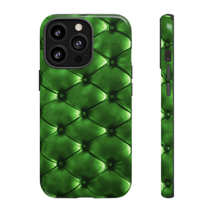 Green Luxurious Tufted Phone Case | iPhone, Samsung, Pixel - Personalized Stylish Crafts