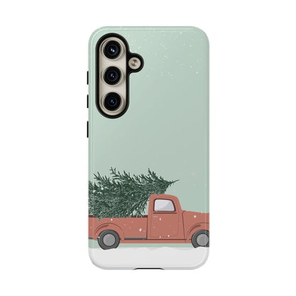 Vintage Red Truck with Christmas Tree Phone Case | iPhone, Samsung, Pixel - Personalized Stylish Crafts