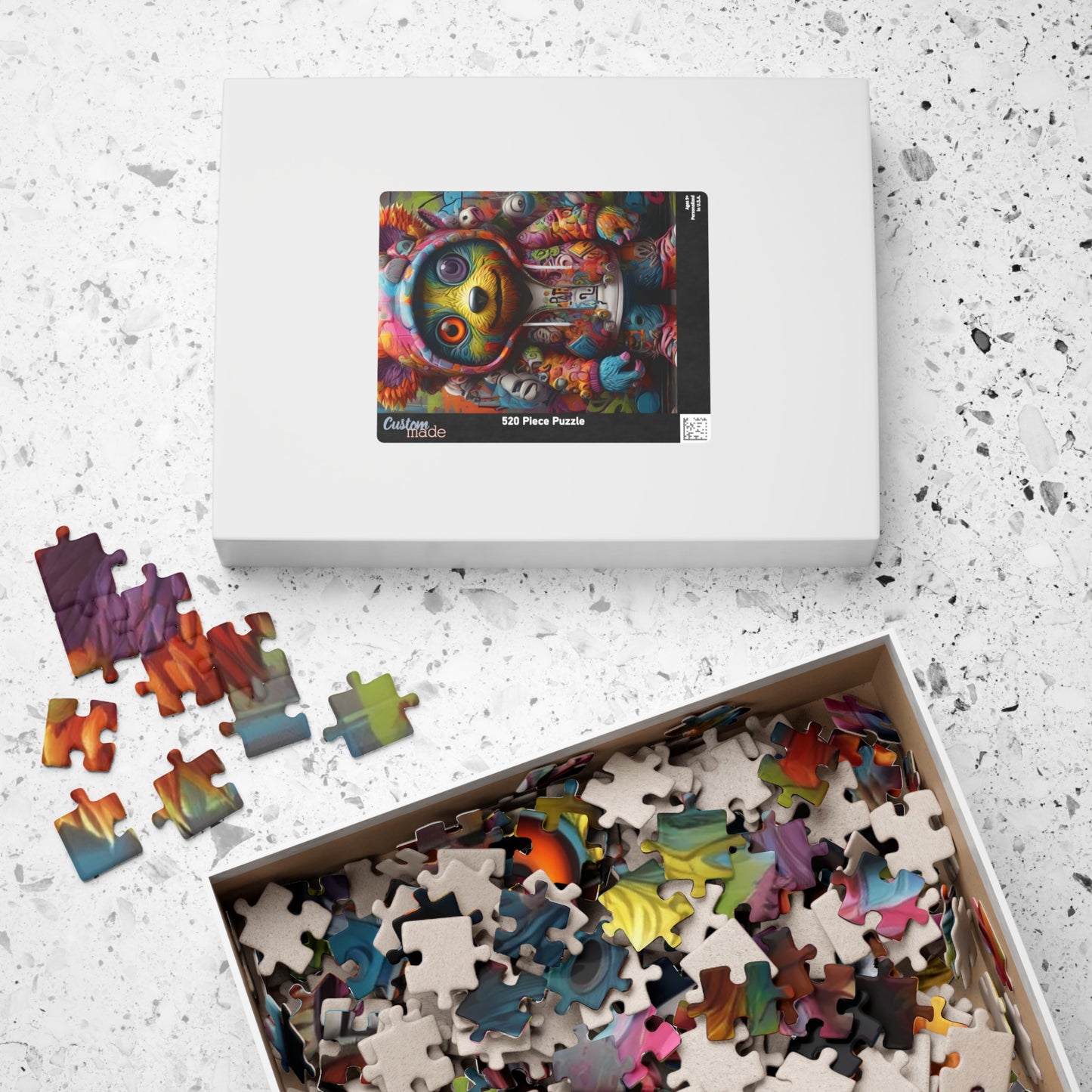 Trippy Bear Art Jigsaw Puzzle - Colourful Fun Design - Personalized Stylish Crafts