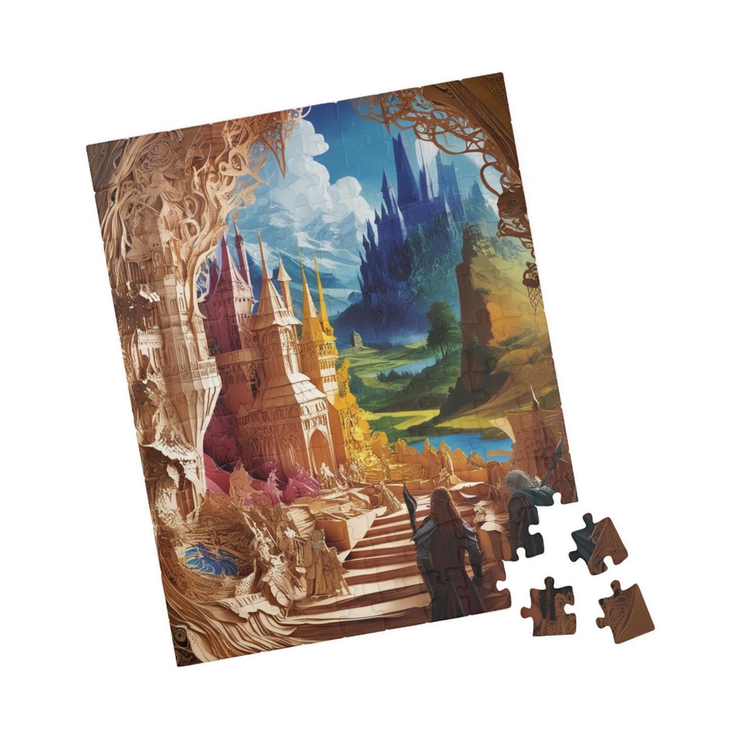 Fantasy Paper Art Jigsaw Puzzle - Stunning Aesthetic Decor - Personalized Stylish Crafts