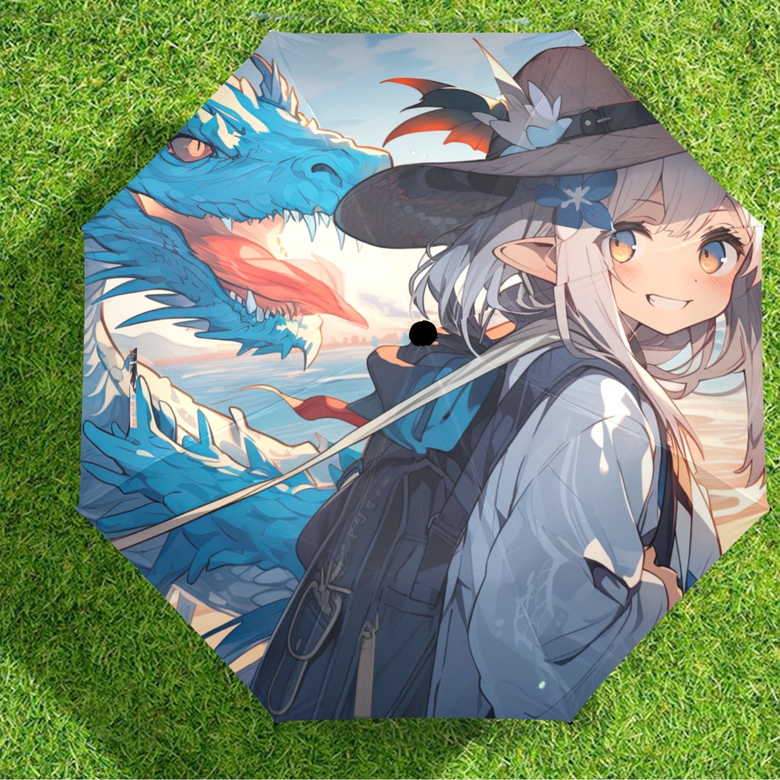 Custom Anime Girl Umbrella - Windproof and Compact for Kids