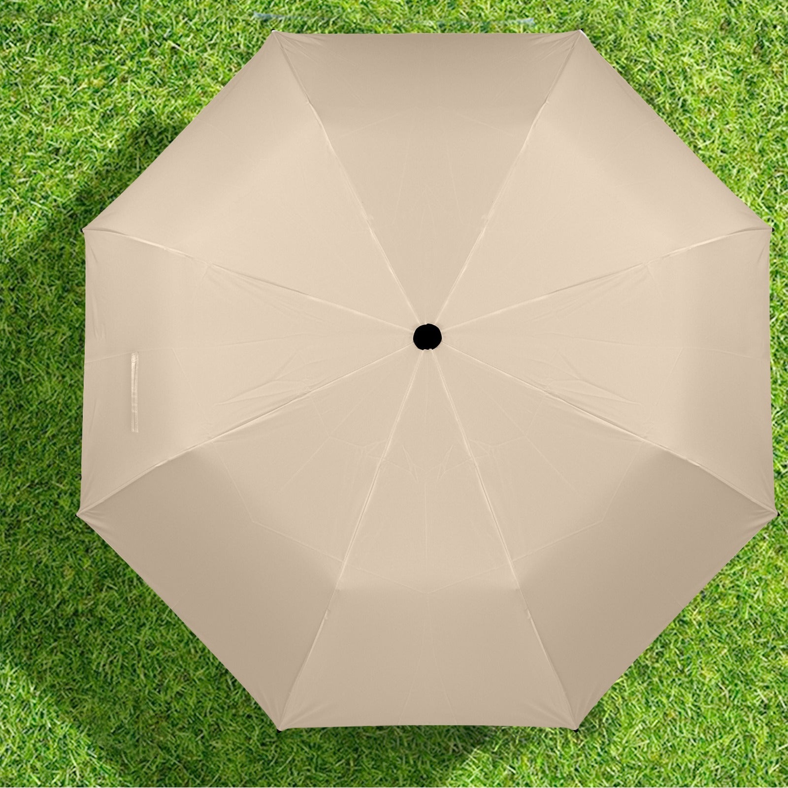 Minimalistic Design Beige Umbrella - Windproof and Compact for Travel