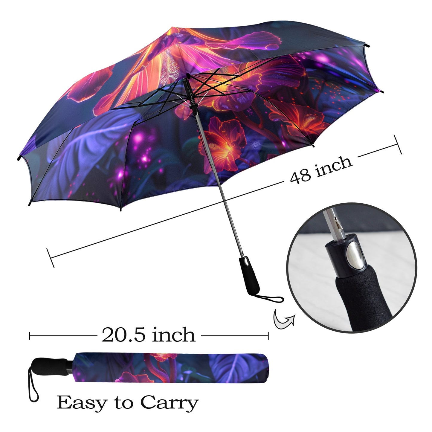 Bright Flower Umbrella - Windproof and Compact Gift for Women